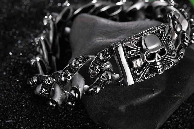 Titanium Steel Skull Men's Bracelet