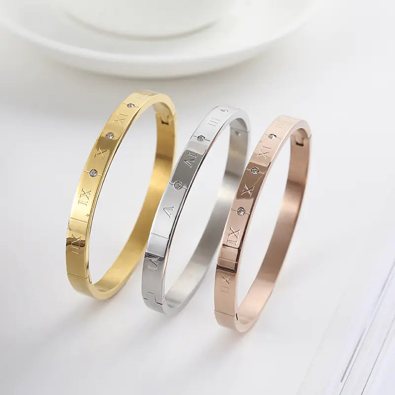 Korean Style Simple Titanium Steel Letter Bracelet