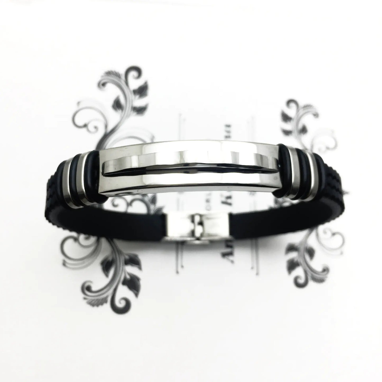 Men's Korean Style Titanium Steel Leather Bracelet