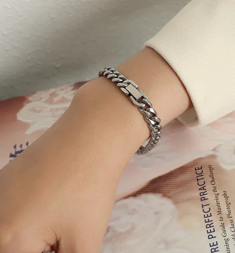 Vintage Hip Hop Style Heavy Industry Titanium Bracelet