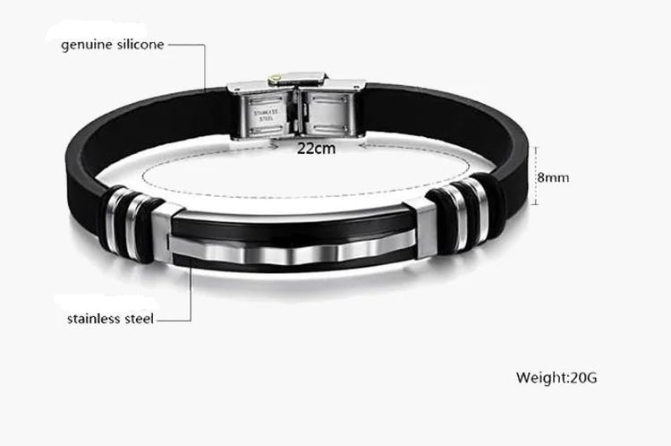 Men's Korean Style Titanium Steel Leather Bracelet