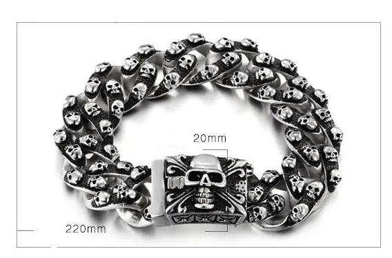 Titanium Steel Skull Men's Bracelet