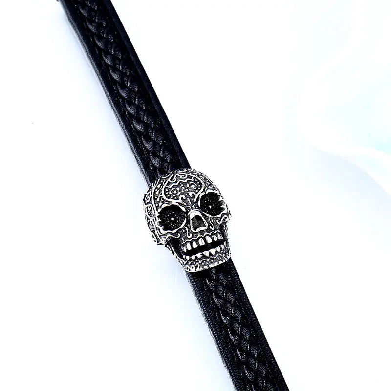 Punk Titanium Steel Skull Bracelet for Men