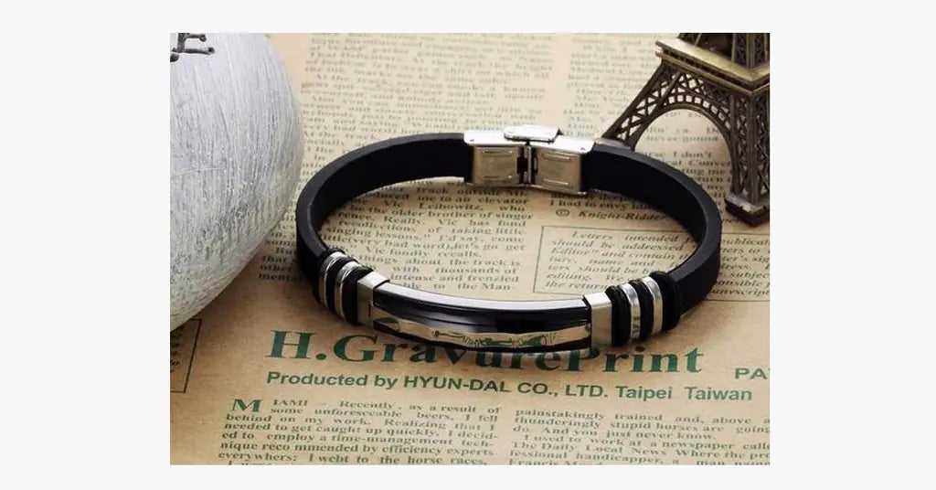 Men's Korean Style Titanium Steel Leather Bracelet