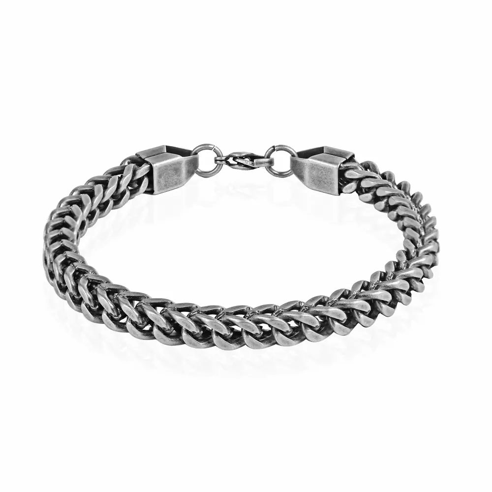Titanium Steel Tail Braid Bracelet & Men's Chain