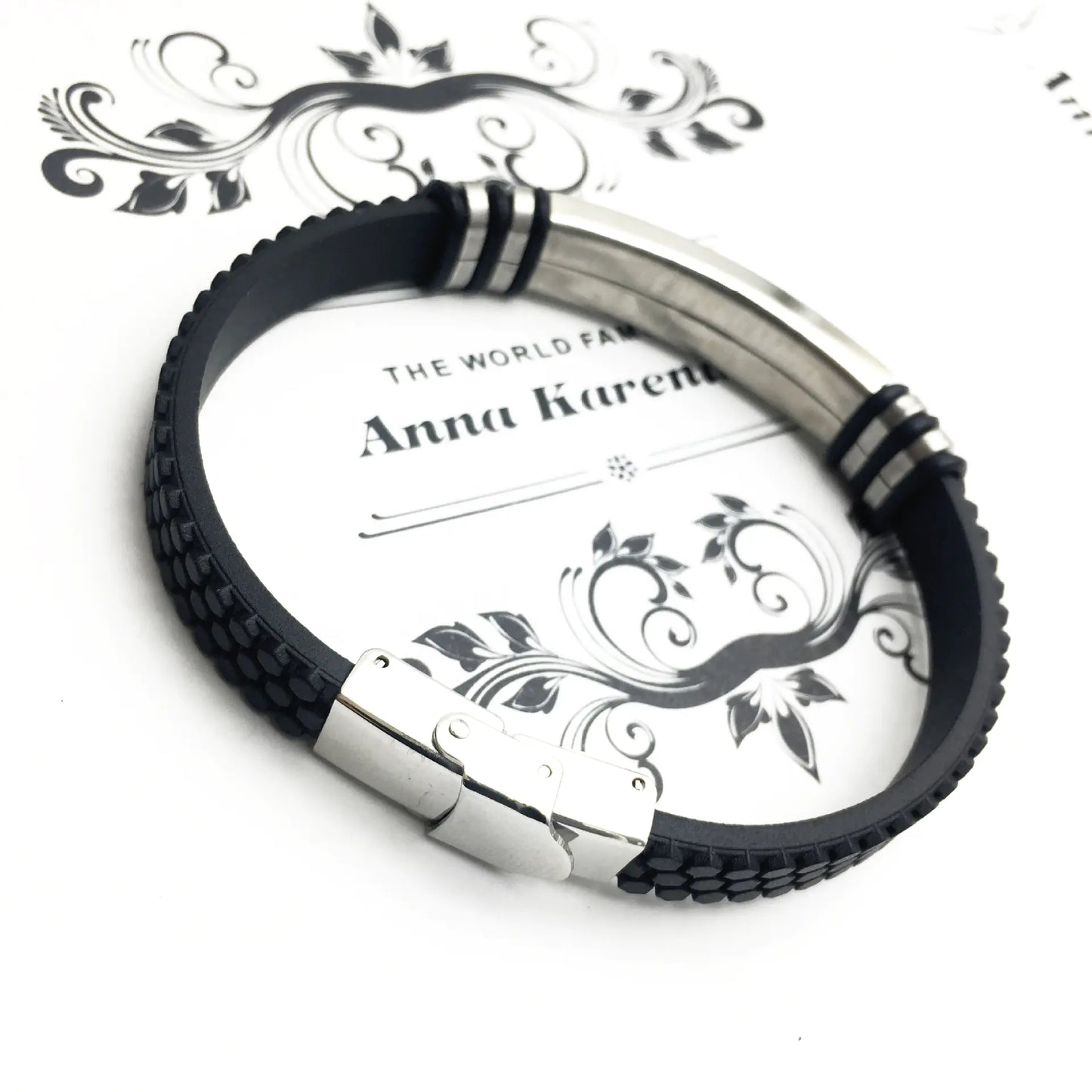 Men's Korean Style Titanium Steel Leather Bracelet