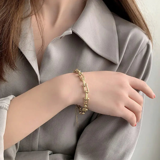 Titanium Steel Lock Bracelet for Women