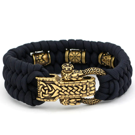 Stainless Steel Viking Beads Triangle Rune Bracelet