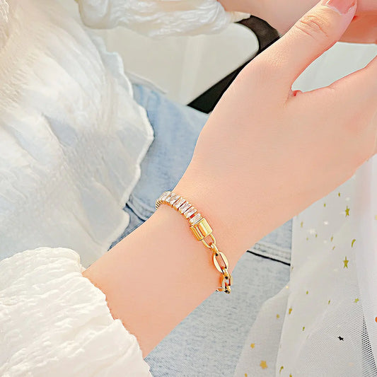 Personalized Small Lock Titanium Steel Bracelet