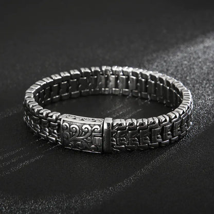 Hip Hop Flower Men's Titanium Steel Bracelet - Simple Style