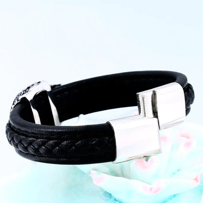 Punk Titanium Steel Skull Bracelet for Men