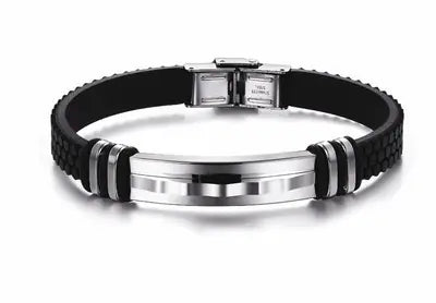 Men's Korean Style Titanium Steel Leather Bracelet