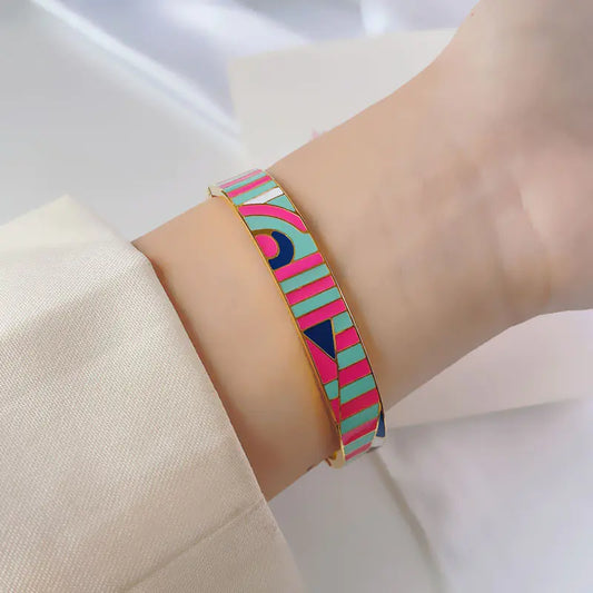 Colorful Geometric Titanium Steel Bracelet