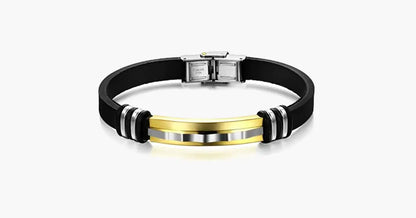 Men's Korean Style Titanium Steel Leather Bracelet