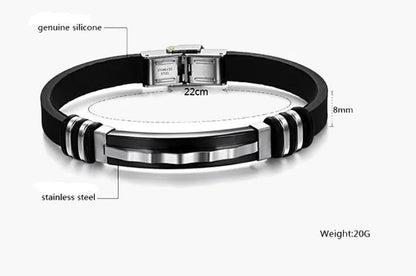 Men's Korean Style Titanium Steel Leather Bracelet