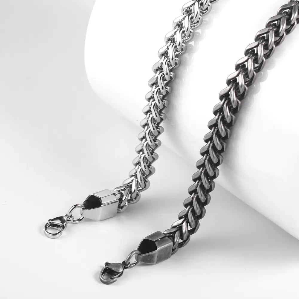 Titanium Steel Tail Braid Bracelet & Men's Chain