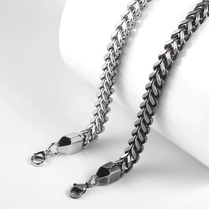 Titanium Steel Tail Braid Bracelet & Men's Chain