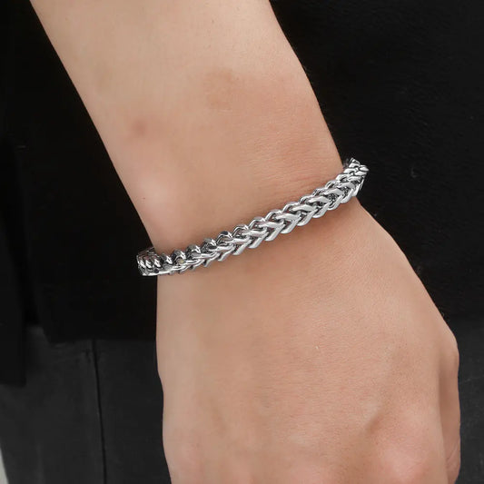 Titanium Steel Tail Braid Bracelet & Men's Chain